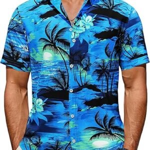 COOFANDY Men's Lightweight Summer Beach Button-Down Shirt