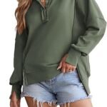 Trendy SHEWIN Women’s V-Neck Button Sweatshirt - Casual Comfort